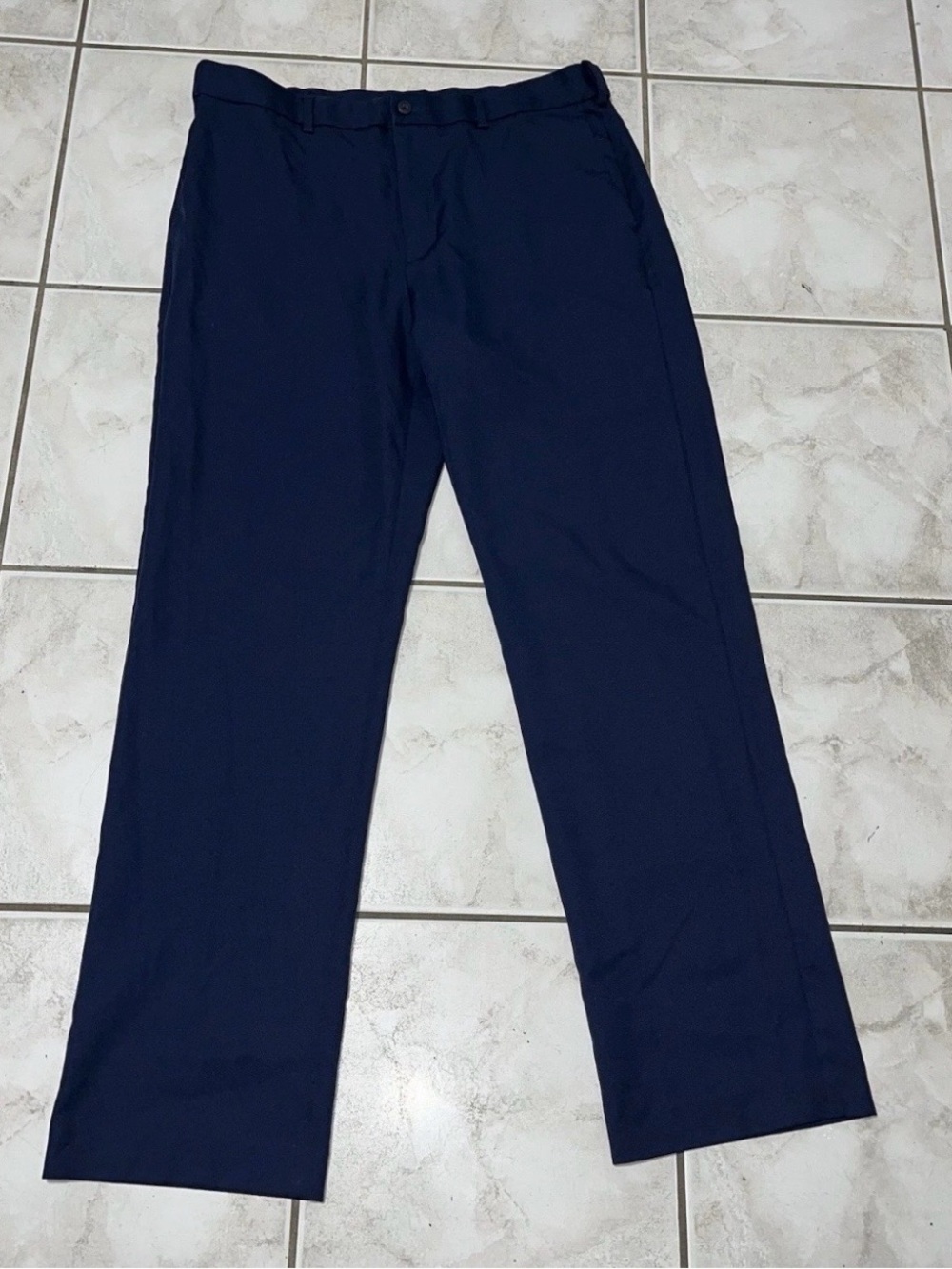 PGA Tour Golf Pants Mens 34x32 Navy Blue Flat Front With Pockets